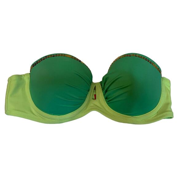 Victoria's Victoria Secret Bikini Strapless Top Green Sequin Size 32B - Picture 1 of 6